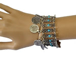 Gypsy Tribal Tibetan Bracelet for Women Boho Vintage Silver Men's Turquoise Elastic Bangles Afghan Turkish Ethnic Indian Jewelry