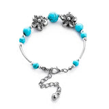 Gypsy Tribal Tibetan Bracelet for Women Boho Vintage Silver Men's Turquoise Elastic Bangles Afghan Turkish Ethnic Indian Jewelry