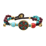 Gypsy Tribal Tibetan Bracelet for Women Boho Vintage Silver Men's Turquoise Elastic Bangles Afghan Turkish Ethnic Indian Jewelry