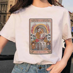 Women&#39;s Tarot Card Flower Funny Time Ladies Cartoon Fashion Short Sleeve Summer Printed T-shirt Women&#39;s T-shirt Top Pattern. - T-shirts