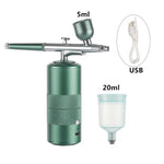 Pink Mini Air Compressor Kit Air-Brush Paint Spray Gun Airbrush For Nail Art Tattoo Craft Cake Nano Fog Mist Sprayer