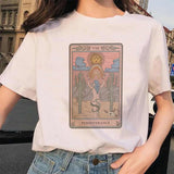Women&#39;s Tarot Card Flower Funny Time Ladies Cartoon Fashion Short Sleeve Summer Printed T-shirt Women&#39;s T-shirt Top Pattern. - T-shirts