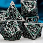 DND Metal Dice Set Dungeon and Dragon Gifts Hollow D&D Dice Set RPG Large Polyhedral Dice Role Playing Dice D20 D12 D8 D6