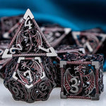 DND Metal Dice Set Dungeon and Dragon Gifts Hollow D&D Dice Set RPG Large Polyhedral Dice Role Playing Dice D20 D12 D8 D6
