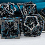 DND Metal Dice Set Dungeon and Dragon Gifts Hollow D&D Dice Set RPG Large Polyhedral Dice Role Playing Dice D20 D12 D8 D6