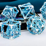 DND Metal Dice Set Dungeon and Dragon Gifts Hollow D&D Dice Set RPG Large Polyhedral Dice Role Playing Dice D20 D12 D8 D6