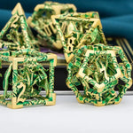 DND Metal Dice Set Dungeon and Dragon Gifts Hollow D&D Dice Set RPG Large Polyhedral Dice Role Playing Dice D20 D12 D8 D6