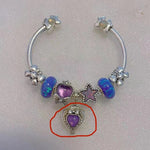 925 Sterling Silver Natural Cryrstal Heart With Mum And Baby Dolls Polly Pocket Charm Bead For Pandora Bracelet European Jewelry