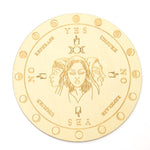 15cm Wood Black Round Witchcraft Altar Butterfly Board Meditation Cube Moon Phase Pendulum Game Magical Divination Planchette - Charms
