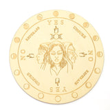 15cm Wood Black Round Witchcraft Altar Butterfly Board Meditation Cube Moon Phase Pendulum Game Magical Divination Planchette - Charms