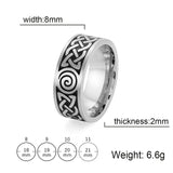 My Shape Viking Celtics Knot Ring For Men Women Black Color Geometric Stainless Steel Finger Rings Vintage Male Jewelry Anillos - Rings