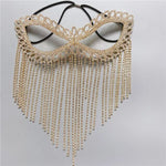 New Tassel Veil Masks Women Headwear Rhinestone Chains Face Mask Masquerade Dance Party Costume Sexy Face Accessories Jewelry