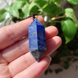Big Natural Stone Crystal Jewelry Lapis Amethysts Opal Pink Quartz Obsidian Bullet Hexagonal Pendulum Pendant Necklace Amulet